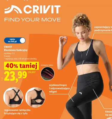 Biustonosz funkcyjny Crivit promocja w Lidl