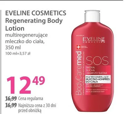 Mleczko EVELINE COSMETICS Regenerating Body Lotion promocja w Hebe