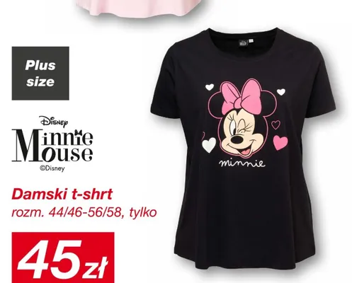 T-shirt damski Minnie Mouse rozm. 44/46-56/58 promocja w KiK