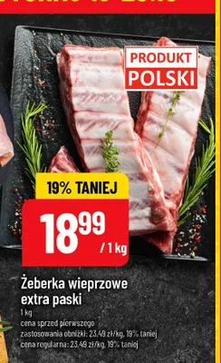 Żeberka wieprzowe extra paski promocja w POLOmarket