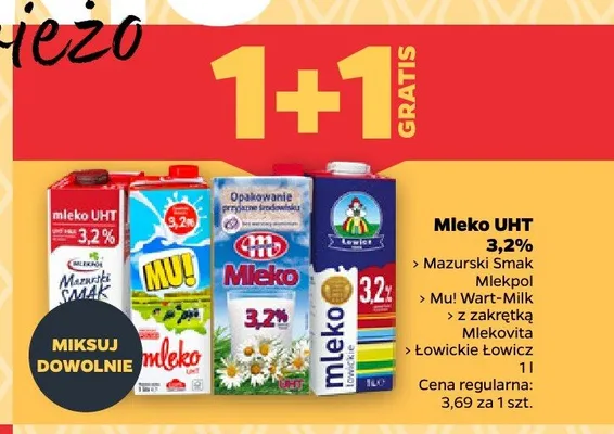 Mleko UHT 3,2% Mu! Wart-Milk promocja w Netto