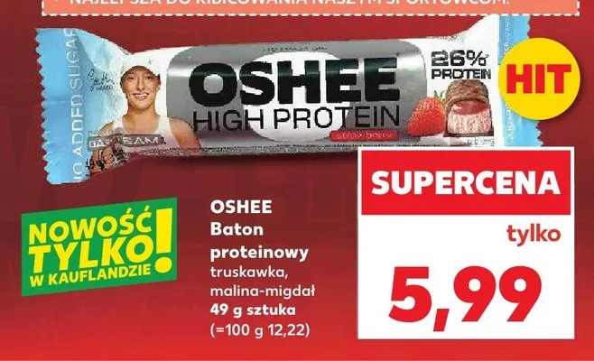 Baton proteinowy Oshee truskawka promocja w Kaufland