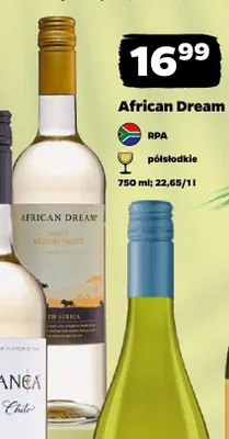 Wino białe półsłodkie African Dream promocja w Netto