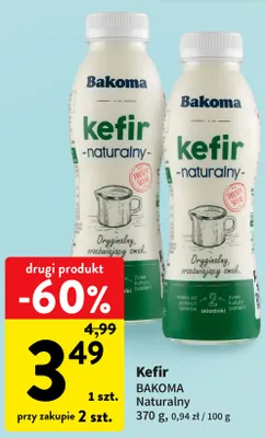 Kefir naturalny Bakoma promocja w Intermarche