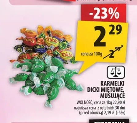 Karmelki Dicki musujące Wolność promocja w Arhelan
