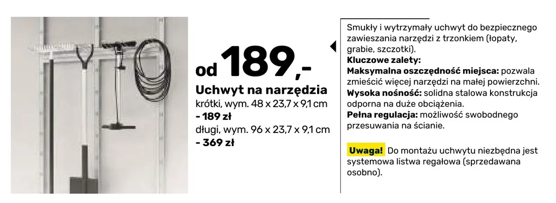 Uchwyt na narzędzia długi promocja w Bricomarche