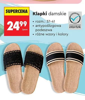 Klapki damskie antypoślizgowa podeszwa promocja w Biedronka