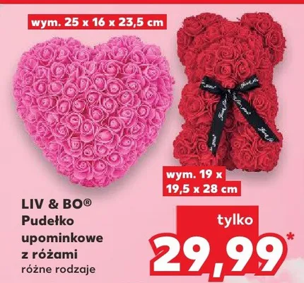 Pudełko upominkowe z różami różne rodzaje promocja w Kaufland