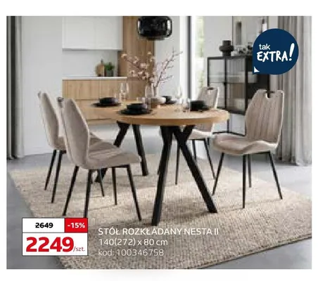 Stół rozkładany Nesta II 140(272) x 80 cm promocja w Komfort