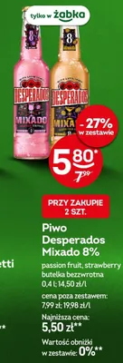 Piwo Desperados Mixado Strawberry 8% promocja w Żabka