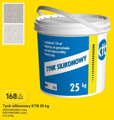 Tynk silikonowy Ktb promocja w Castorama