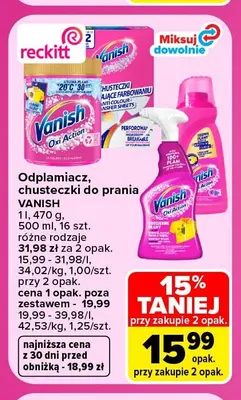 Chusteczki do prania Vanish promocja w Carrefour