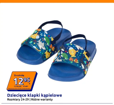 Dziecięce klapki kąpielowe promocja w Action