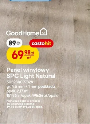 Panel winylowy SPC Light Natural promocja w Castorama