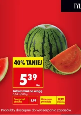 Arbuz mini na wagę promocja w Biedronka