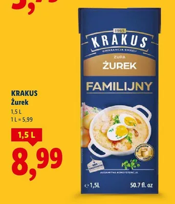 Żurek familijny 1,5 l promocja w Lidl