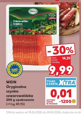 Szynka szwarcwaldzka oryginalna Wein promocja w Kaufland