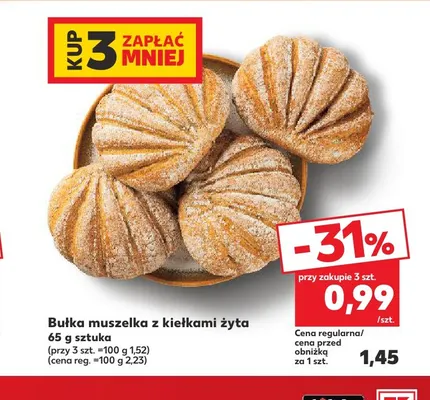 Bułka muszelka z kiełkami żyta promocja w Kaufland