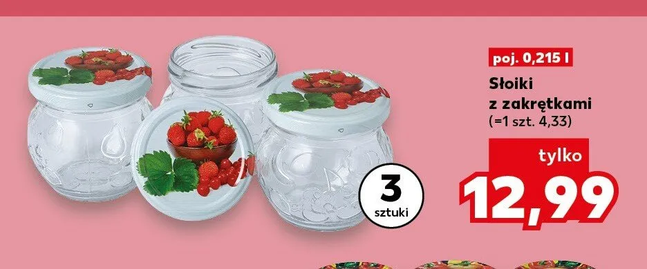 Słoiki z zakrętkami 3-pak promocja w Kaufland