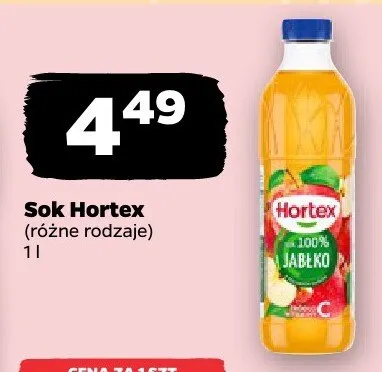 Sok Hortex różne rodzaje promocja w Netto