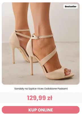 Sandały na szpilce Vices ozdobione paskami promocja w Renee