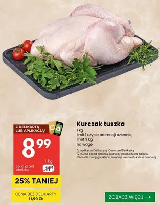 Kurczak tuszka promocja w Delikatesy Centrum