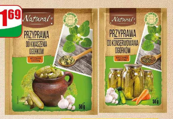 Przyprawa do kwaszenia ogórków Natural promocja w Dino