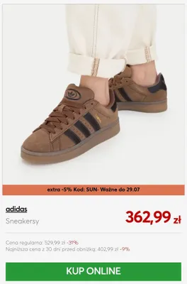 Sneakersy Adidas promocja w eobuwie.pl