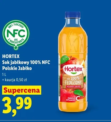 Sok jabłkowy 100% NFC HORTEX Polskie Jabłko 1l promocja w Lidl