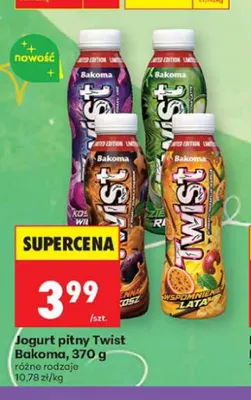 Jogurt pitny Twist Bakoma promocja w Biedronka