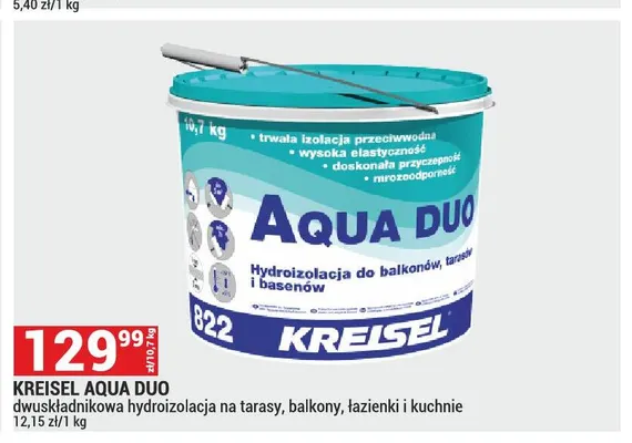 Hydroizolacja dwuskładnikowa Kreisel Aqua Duo promocja w Merkury Market