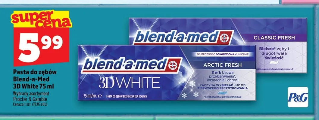 Pasta do zębów Blend-a-Med 3D White Arctic Fresh promocja w TOPAZ