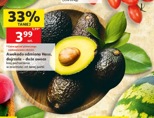 Awokado odmiana Hass dojrzałe promocja w Auchan