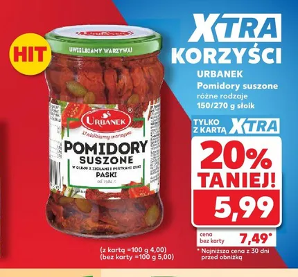 Pomidory suszone Urbanek promocja w Kaufland