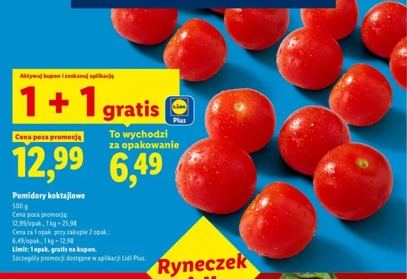 Pomidory koktajlowe Ryneczek Lidla promocja w Lidl