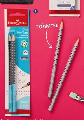 Ołówek trójkątny Faber-Castell Grip Two Tone HB 2-pak promocja w Biedronka