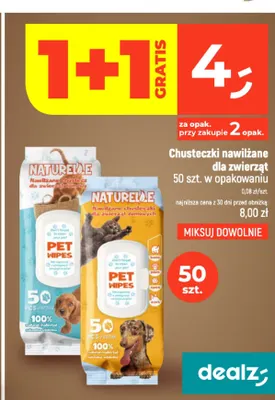 Chusteczki nawilżane dla zwierząt Naturelde promocja w Dealz