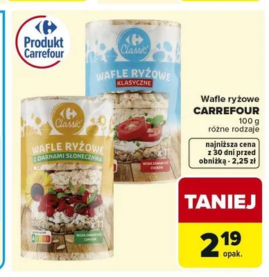 Wafle ryżowe klasyczne Carrefour promocja w Carrefour