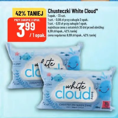 Chusteczki nawilżane White Cloud promocja w POLOmarket