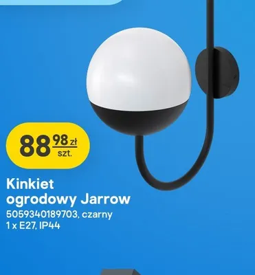 Kinkiet ogrodowy Jarrow czarny promocja w Castorama