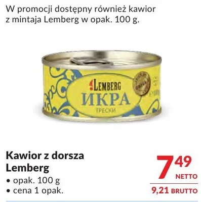 Kawior z dorsza Lemberg promocja w Makro