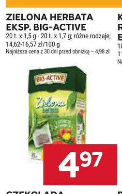 Zielona herbata ekspresowa Big-Active promocja w Stokrotka