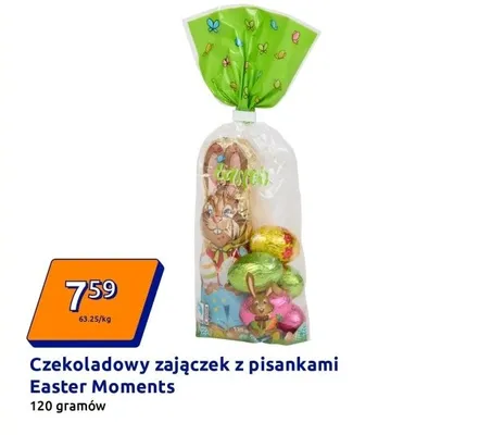 Czekoladowy zajączek z pisankami promocja w Action