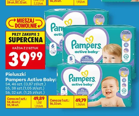Pieluszki Pampers Active Baby S4 promocja w Biedronka