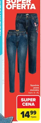 Spodnie jeans damskie promocja w Carrefour