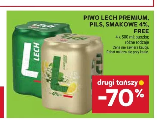 Piwo bezalkoholowe Lech Free promocja w Stokrotka