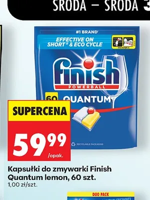 Kapsułki do zmywarki Finish Quantum lemon promocja w Biedronka