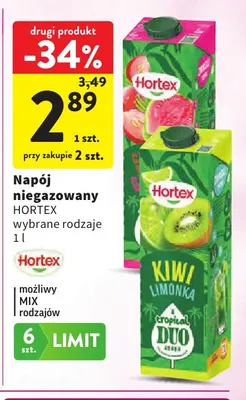 Napój niegazowany Hortex promocja w Intermarche