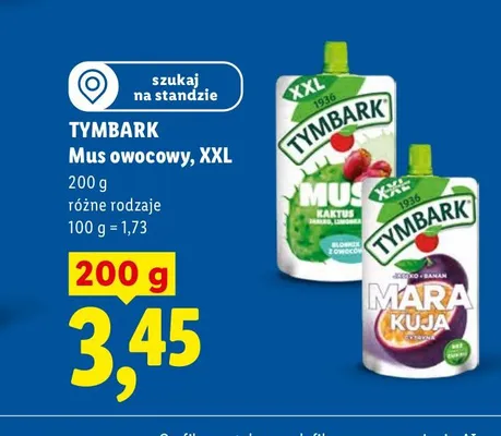 Mus owocowy Tymbark XXL Kaktus promocja w Lidl