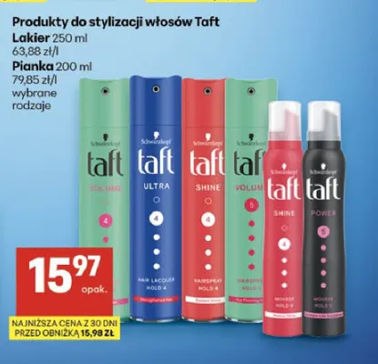 Pianka do włosów Taft promocja w Delikatesy Centrum